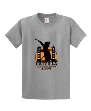 Catzilla King Of Pewster Funny Classic Unisex Kids and Adults T-Shirt